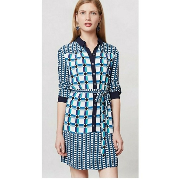 Anthropologie Dresses & Skirts - Anthropologie Maeve Geometric Print Shirt Dress